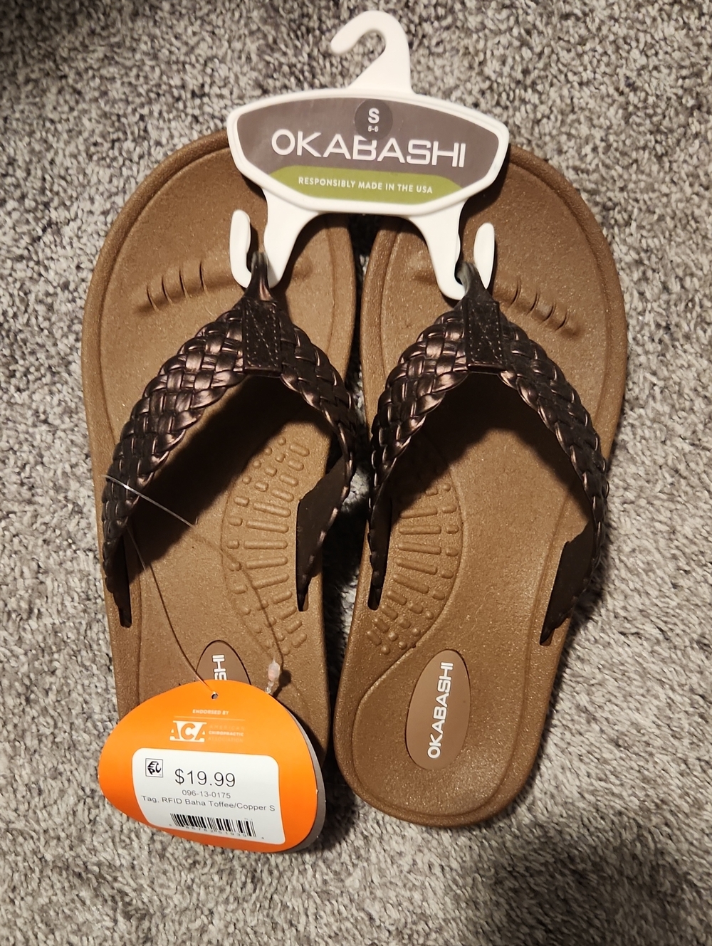 Okabashi Women's Copper Braided Thong Sandals